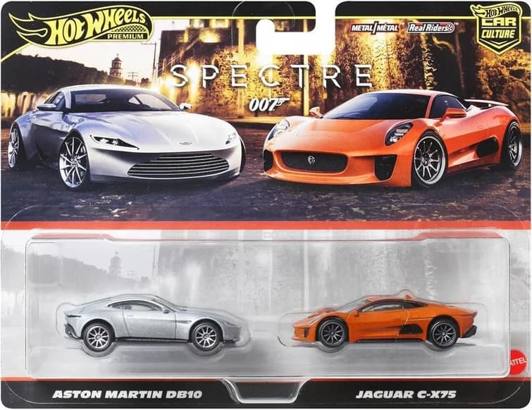 Hot Wheels Premium 2-pack Aston Martin DB10/Jaguar C-X75 JBL04